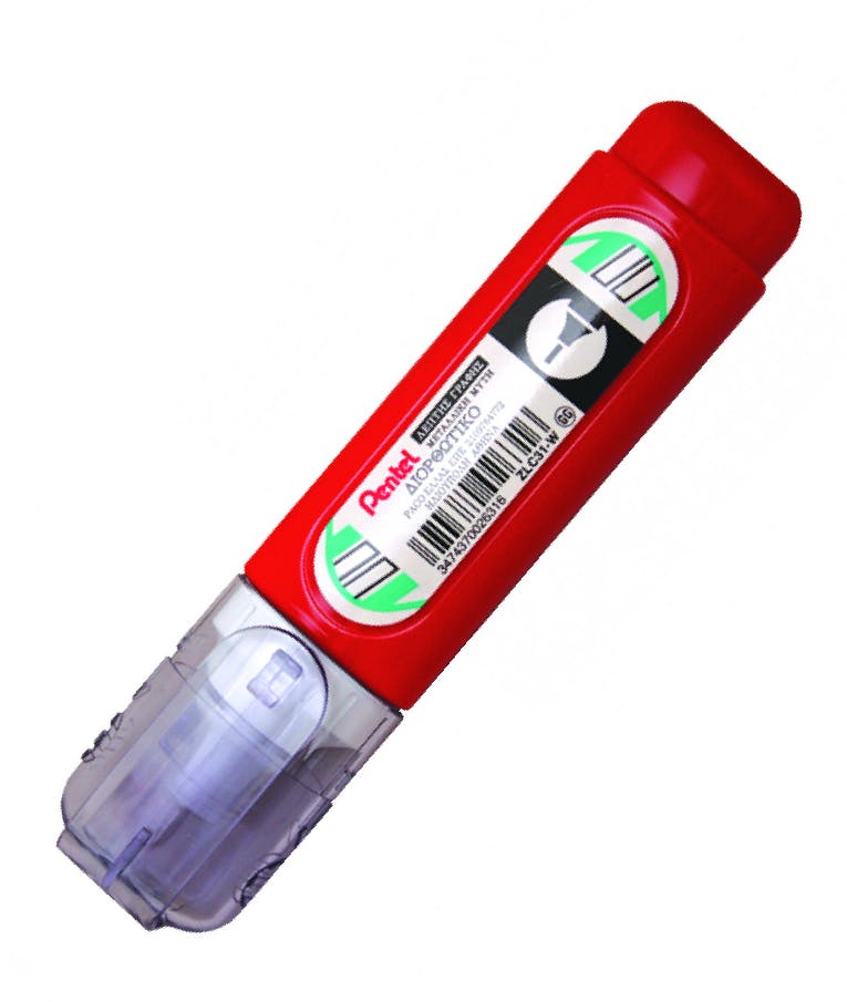 Pentel Διορθωτικό Στυλό Τσέπης Πλακέ- Blanco Υγρό 12ml με Μεταλλική Μύτη - Ακίδας - ZLC31-W 
