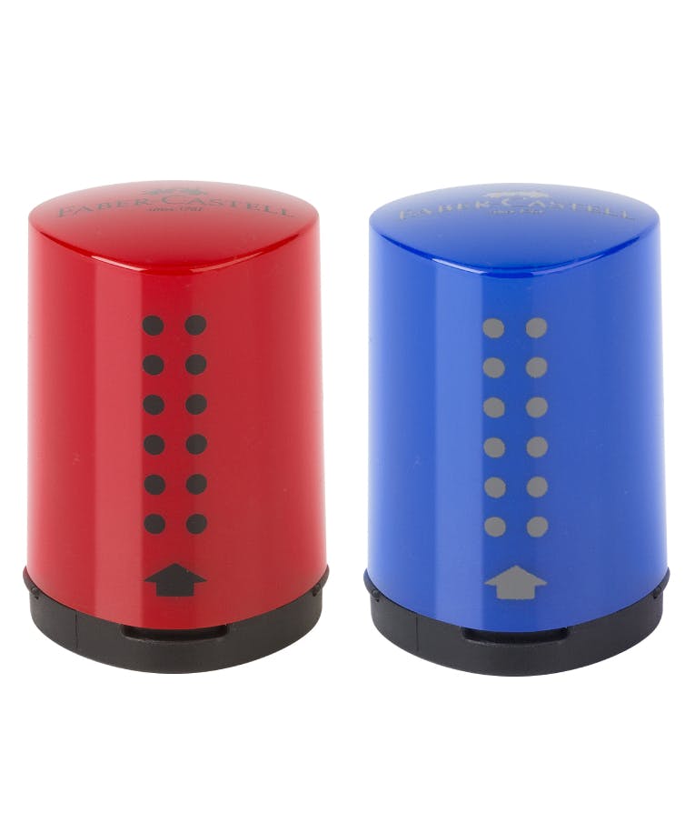Faber Castell Ξύστρα GRIP MINI - Single Sharpener Mini Grip |Κόκκινη-Μπλε 183710