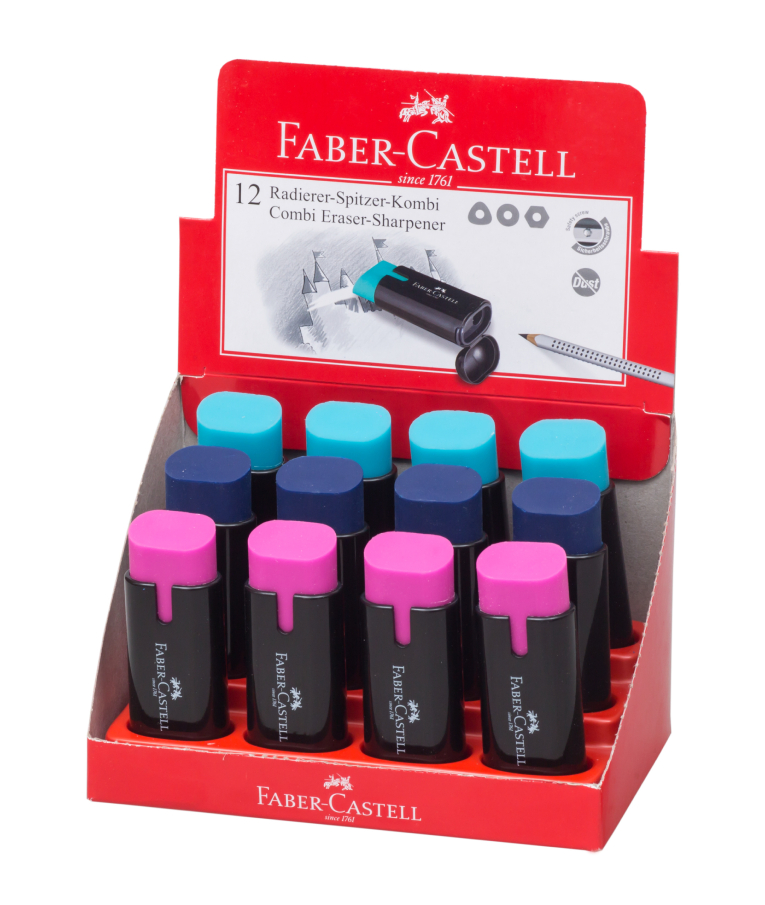 FABER CASTELL - Γόμα με Μονή Ξύστρα Faber-Castell Combi σε διάφορα χρώματα 183706