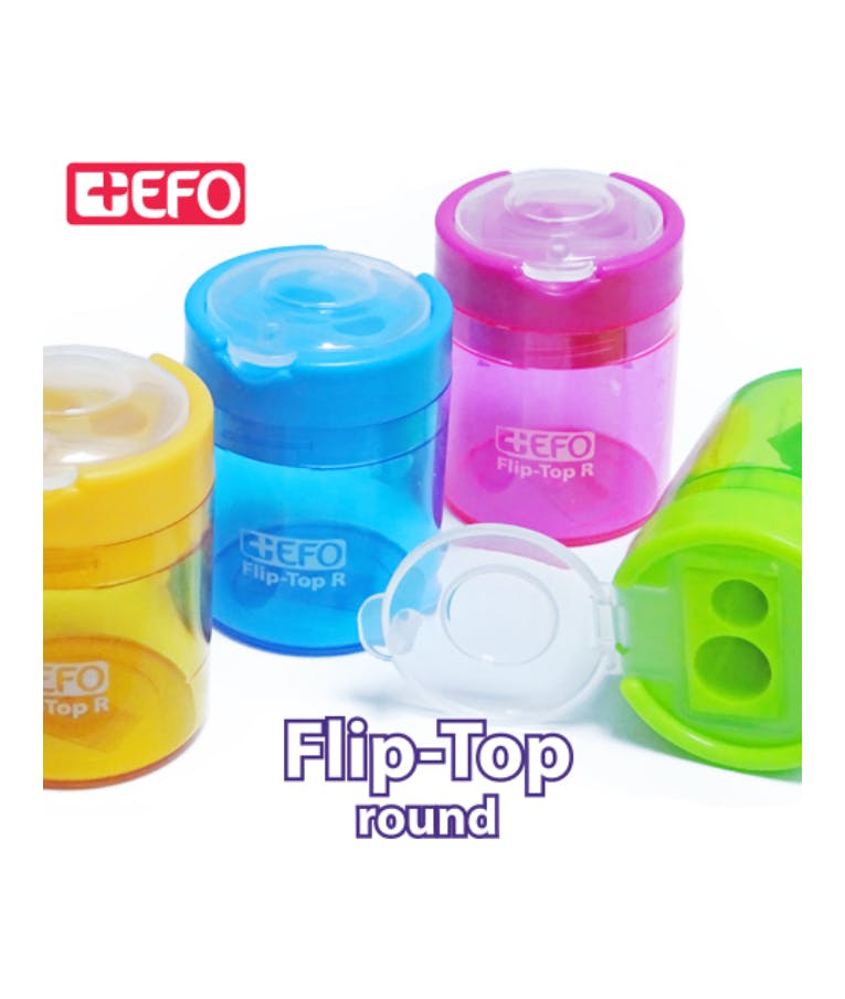 +Efo Flip Top Round Ξύστρα Διπλή  Βαρελάκι με δοχείο Ξυσμάτων (Διάφορα Χρώματα) 380250