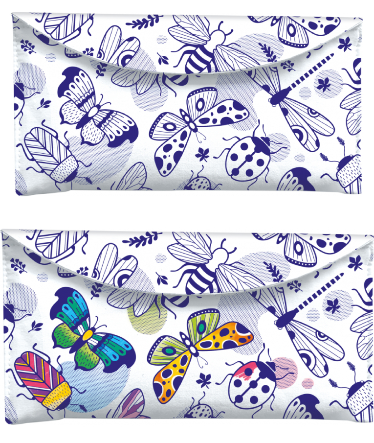 MAPED - Maped Color Peps Κασετίνα Υφασμάτινη 100% Βαμβάκι με 12τμχ Μαρκαδόρους και 12τμχ Ξυλομπογιές Για Ζωγραφική 984729