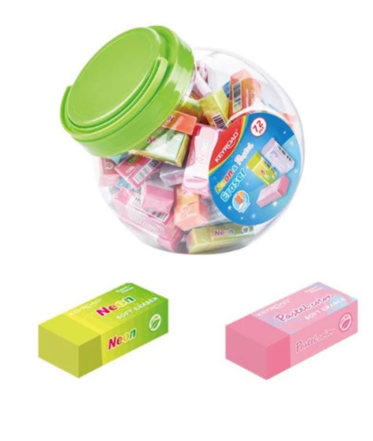 Keyroard Γόμες σε Neon και Pastel Χρώματα - Soft Erasers in Neon and Pastel Colours  KR972790