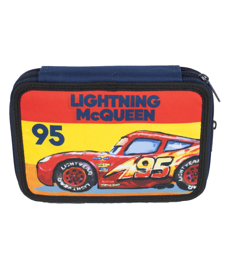 GIM - Κασετίνα Διπλή με 2 Θήκες Γεμάτη Cars Race Lightning McQueen 341-49100 