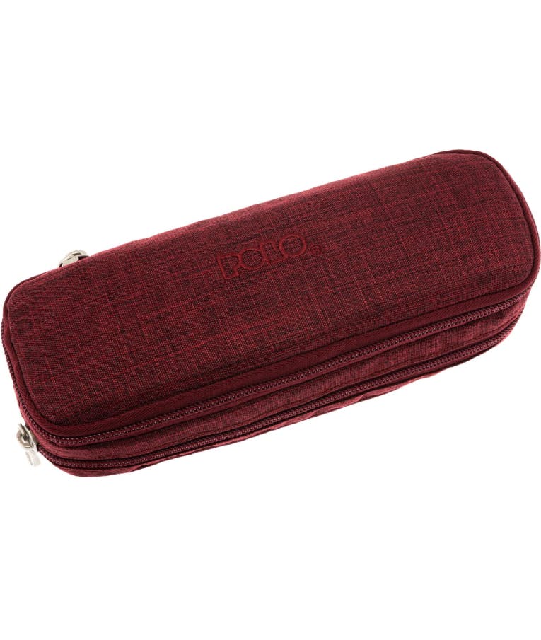 Polo Original Κασετίνα Pencil Case Duo Box Jean με 2 Θήκες με Φερμουάρ 8 x 23 x 7 cm 9-37-004-3300 Κόκκινο