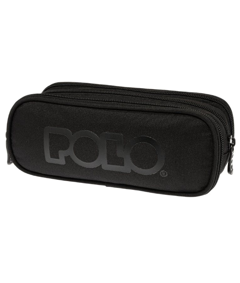 Polo Original Pencil Case Triple Κασετίνα Box με 3 Θήκες με Φερμουάρ 10 x 22 x 8 cm 9-37-005-2000 Μαύρο