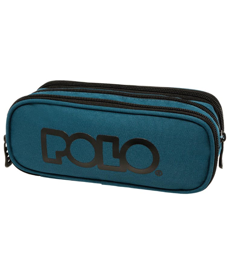Polo Original Pencil Case Triple Κασετίνα Box με 3 Θήκες με Φερμουάρ 10 x 22 x 8 cm 9-37-005-5401 Μπλε