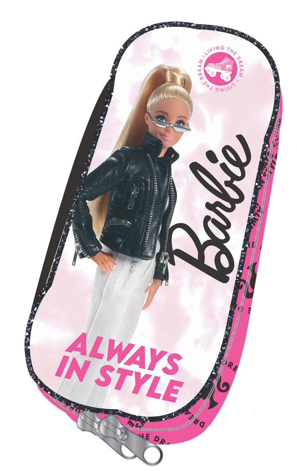 GIM - Κασετίνακι Σχολική Οβάλ με 2 Θήκες BARBIE TREND FLASH 349-71144 Barbie Girl Power 
