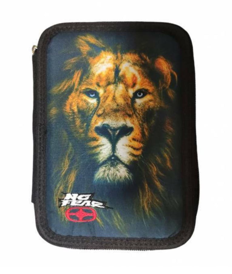 Κασετίνα Σχολική Διπλή με 2 Θήκες Γεμάτη NO FEAR AFRICA LION 348-00100