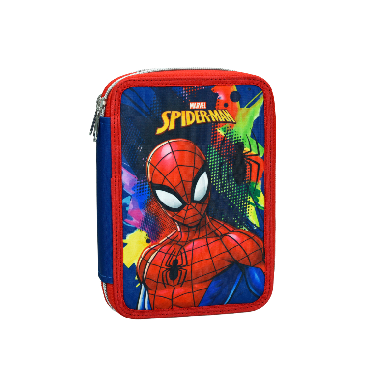 GIM - Κασετίνα Σχολική Διπλή με 2 Θήκες Γεμάτη SPIDERMAN SILVER EYES 337-06100 