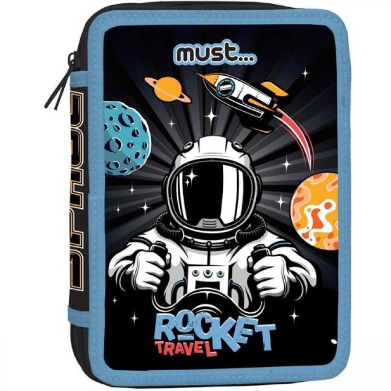 Must Κασετίνα Τετράγωνη Διπλή Γεμάτη ROCKET TRAVEL 15x5x21cm  585617 Diakakis