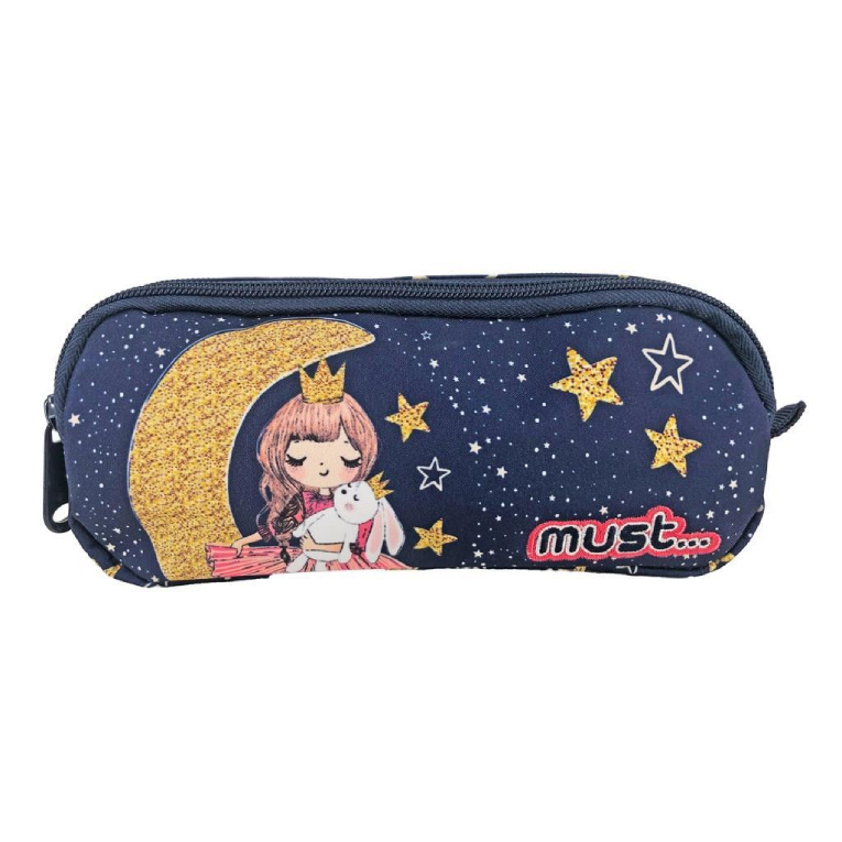 MUST - Must Κασετίνα Βαρελάκι Οβάλ με 2 Θήκες GIRL MOON 21x6x9cm  585580