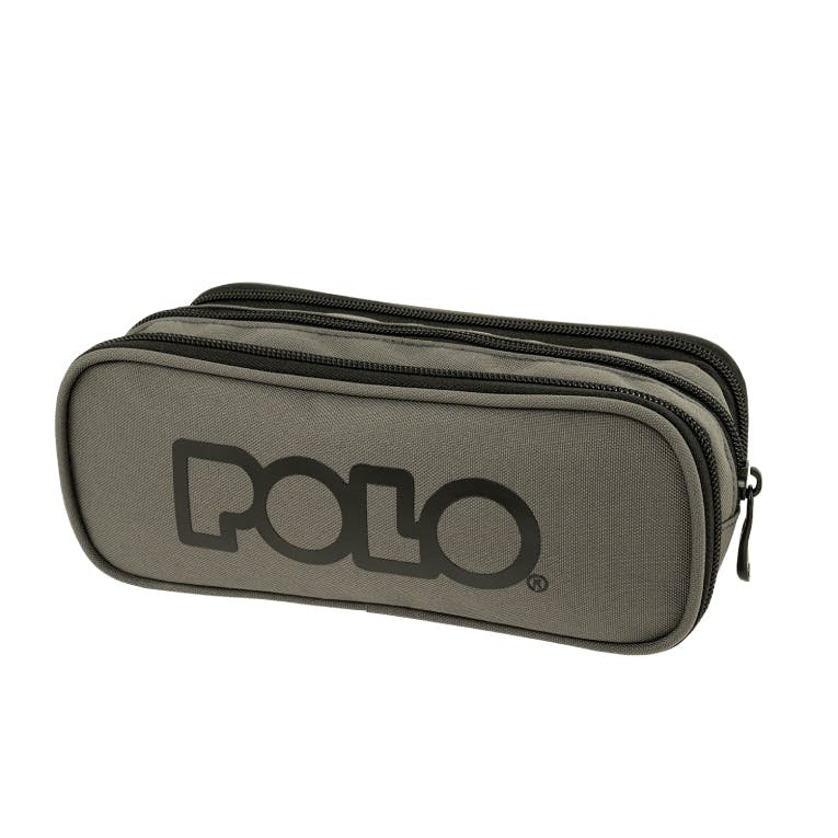 Polo Original Pencil Case Triple Κασετίνα Box με 3 Θήκες με Φερμουάρ 10 x 22 x 8 cm 9-37-005-2202 Γκρι