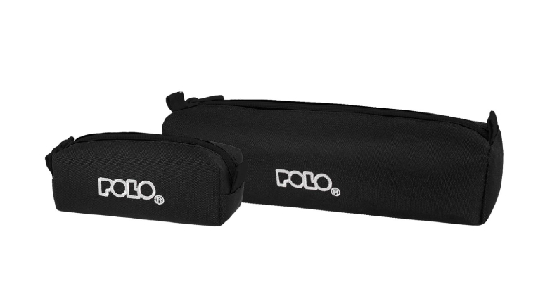 Polo Original Pencil Case Wallet Κασετίνα Βαρελάκι με 1 Θήκη 9-37-006-2000 Μαύρη με Δώρο Πορτοφόλι