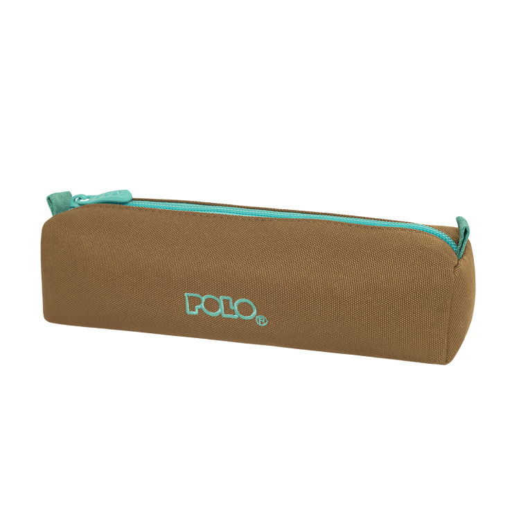 POLO - Polo Original Pencil Case Wallet 3 Dos Κασετίνα Βαρελάκι με 1 Θήκη 9-37-006-7858 Καφέ-Γαλάζιο και Δώρο Πορτοφόλι