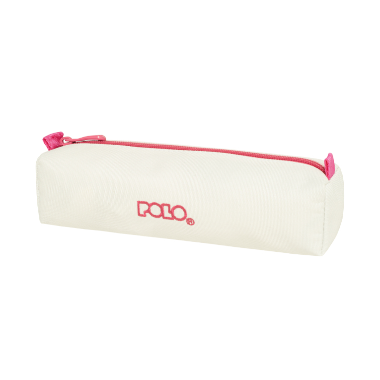 POLO - Polo Original Pencil Case Wallet 3 Dos Κασετίνα Βαρελάκι με 1 Θήκη 9-37-006-2543 Λευκό-Ροζ και Δώρο Πορτοφόλι