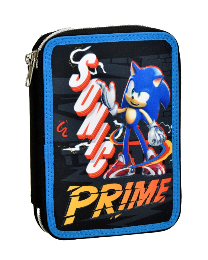 GIM - Gim Σχολική Κασετίνα Διπλή με 2 Θήκες Γεμάτη SONIC PRIME  334-84100