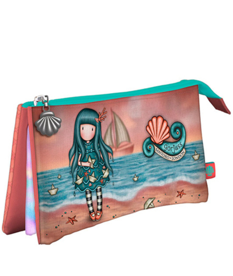 SANTORO -  GORJUSS Triple Rocket Pencil Case WOSHED ASHORE Τριπλή Κασετίνα Βαρελάκι SANTORO  1280GJ04