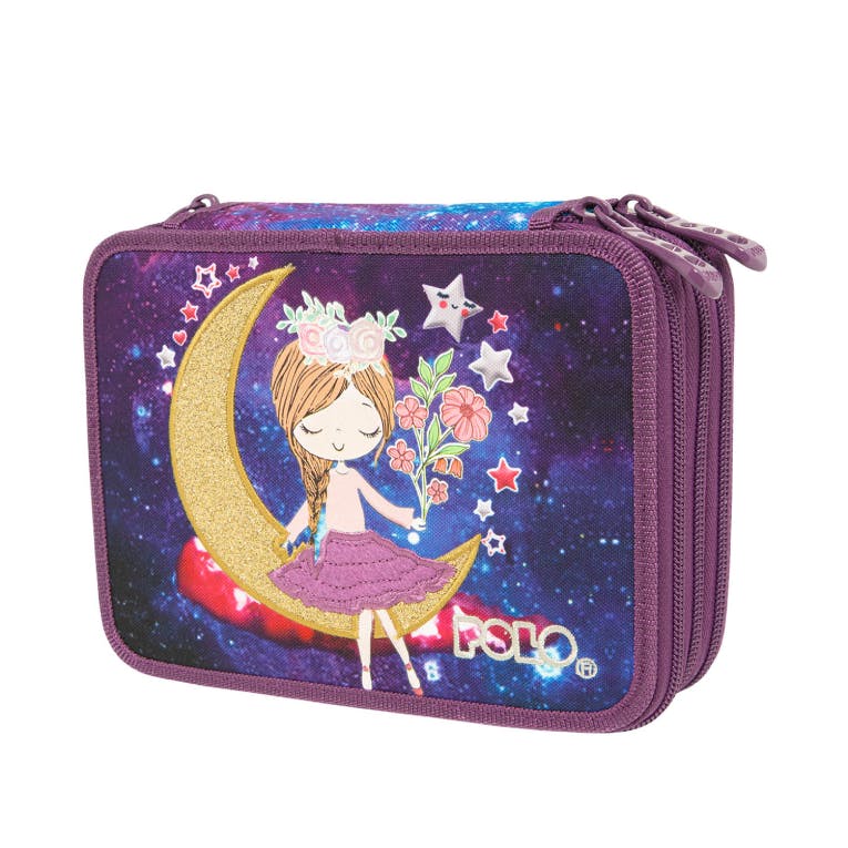  Rolling Pencil Case MOON Τετράγωνη Σχολική Κασετίνα 3 Θέσεων Άδεια  9-37-016-8276