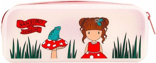 Santoro Gorjuss Glitter Pencil Case LITTLE MUSHROOM Κασετίνα Βαρελάκι Σιλικόνης με Γκλίτερ  1337GJ03