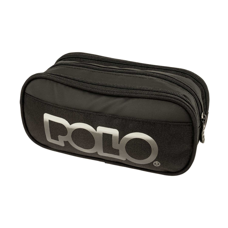 POLO - Polo Κασετίνα Βαρελάκι CRYPTIC Pencil Case με 2 Θήκες Χρώμα Μαυρο 9-37-001-2001