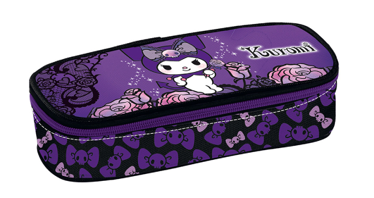 Graffiti Σχολική Κασετίνα Δημοτικού Βαρελάκι PURPLE KUROMI Οβάλ  1 θήκη  252343
