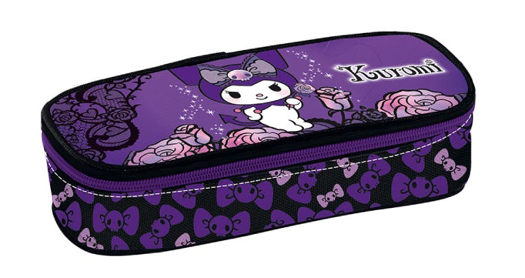 Graffiti Σχολική Κασετίνα Δημοτικού Βαρελάκι PURPLE KUROMI Οβάλ  1 θήκη  252343