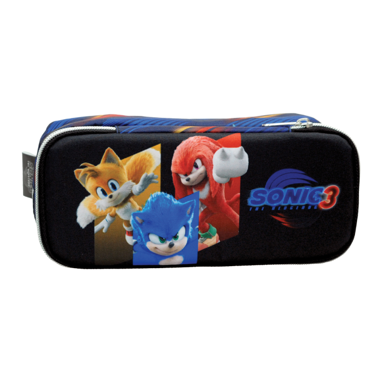 GIM - Gim Σχολική Κασετίνα Βαρελάκι Οβάλ 2 Θέσεων SONIC 3 THE HEDGEHOG  334-86144