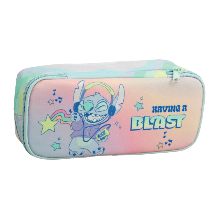GIM - Gim Σχολική Κασετίνα Βαρελάκι Οβάλ 2 Θέσεων STITCH GEN Z  342-01144