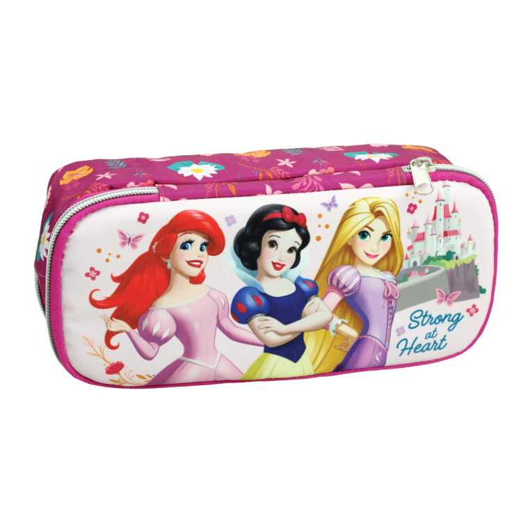 GIM - Gim Σχολική Κασετίνα Βαρελάκι Οβάλ 2 Θέσεων PRINCESS CASTLE  331-56144