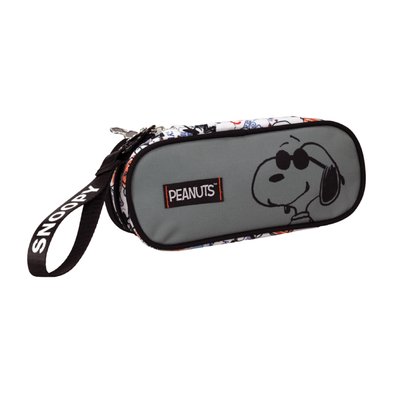 BMU - Back Me Up Σχολική Κασετίνα Βαρελάκι Οβάλ PEANUTS FREEHAND με 2 Θήκες  365-09141