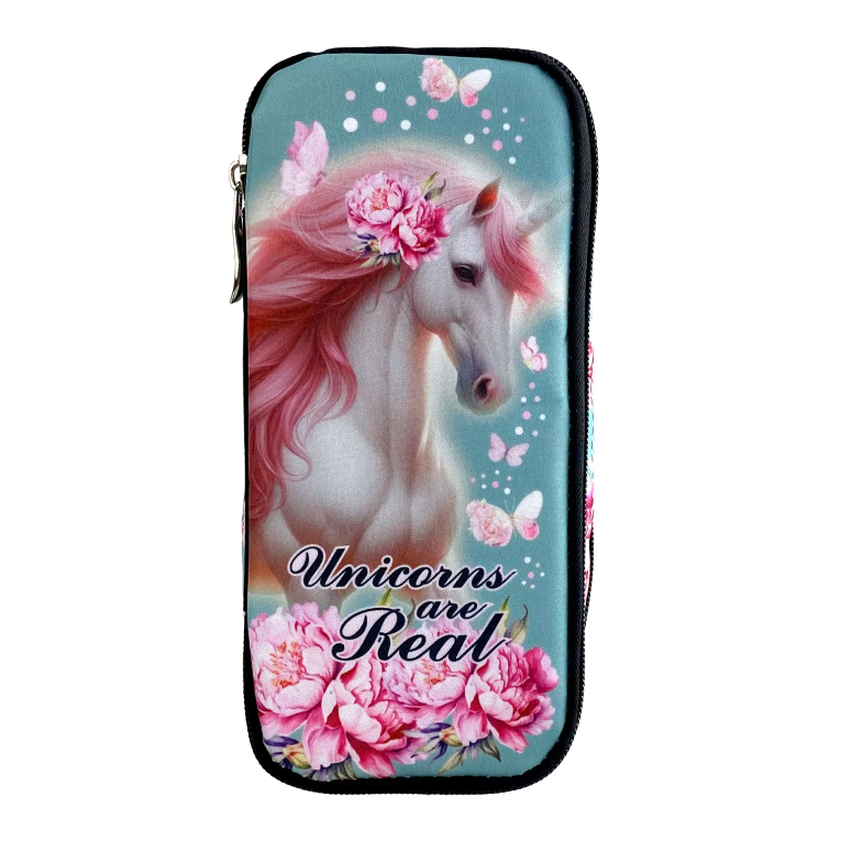 BMU - Back Me Up Σχολική Κασετίνα Βαρελάκι Οβάλ BUTTERFLY UNICORN με 2 Θήκες  357-25141