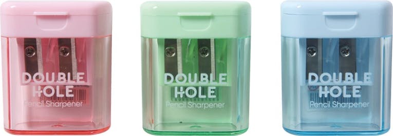  Ξύστρα Βαρελάκι Διπλή Double-hole Pencil Sharpener σε 3 παλ αποχρώσεις  APS912F9