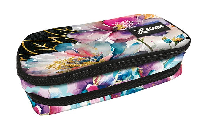 Graffiti Σχολική Κασετίνα Βαρελάκι Οβάλ ΛΟΥΛΟΥΔΙ FLOWER XSCAPE με 2 Θήκες 259344