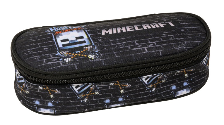 GRAFFITI - Graffiti Σχολική Κασετίνα Βαρελάκι Οβάλ MINECRAFT OVAL WALL με 2 Θήκες 258342