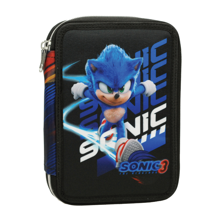  Σχολική Κασετίνα Διπλή με 2 Θήκες Γεμάτη SONIC 3 THE HEDGEHOG 18 x 15 x 4 334-86100