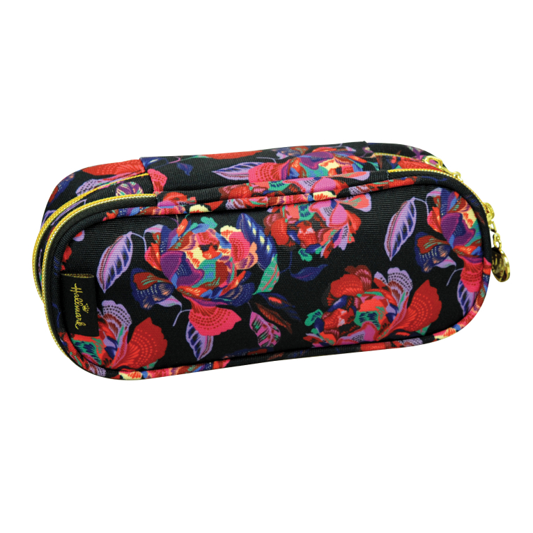 BMU BACK ME UP  Σχολική Κασετίνα  ΒΑΡΕΛΑΚΙ ΟΒΑΛ FLOWERS 10,5 Χ 23,5 Χ 6   333-33141