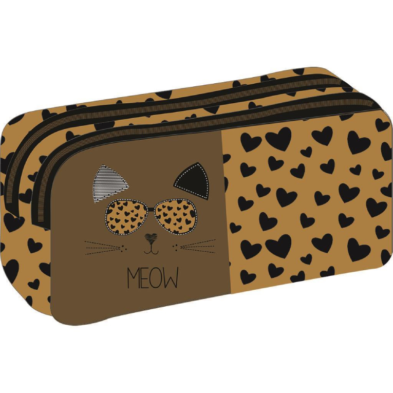 MUST Σχολική Κασετίνα Βαρελάκι MEOW 2 Θέσεων 21x6x9cm  587278