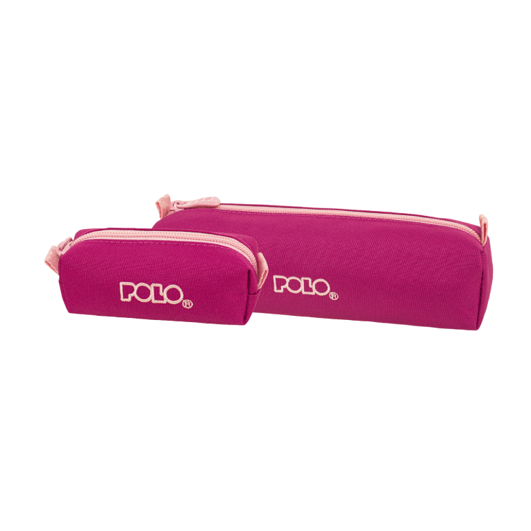 Polo Original Pencil Case WALLET V Κασετίνα Βαρελάκι με 1 Θήκη  και Δώρο Πορτοφόλι ΑΝΟΙΧΤΟ ΡΟΖ 9-37-006-4438