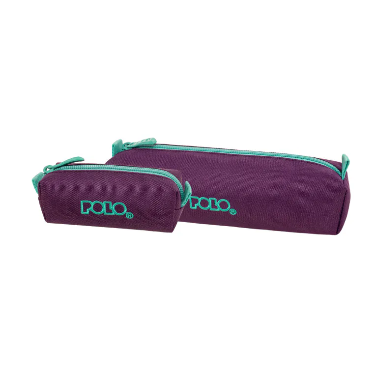 POLO - Polo Original Pencil Case WALLET V Κασετίνα Βαρελάκι με 1 Θήκη  και Δώρο Πορτοφόλι ΜΕΛΙΤΖΑΝΙ-ΤΙΡΚΟΥΑΖ 9-37-006-4859