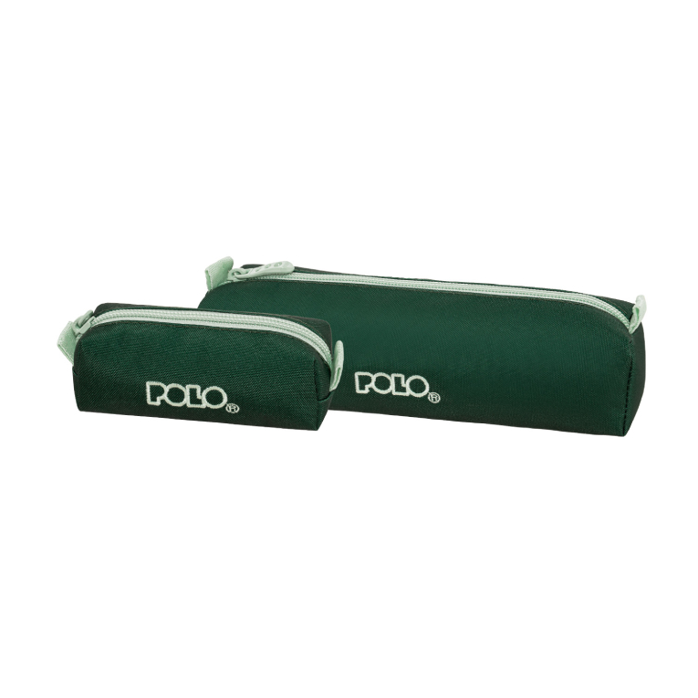 Polo Original Pencil Case WALLET V Κασετίνα Βαρελάκι με 1 Θήκη  και Δώρο Πορτοφόλι ΣΚΟΥΡΟ ΠΡΑΣΙΝΟ-ΑΝΟΙΧΤΟ ΚΥΑΝΟ 9-37-006-6357