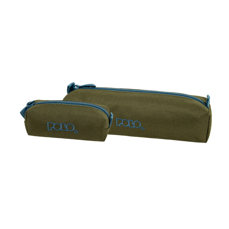 Polo Original Pencil Case WALLET V Κασετίνα Βαρελάκι με 1 Θήκη  και Δώρο Πορτοφόλι ΧΑΚΙ-ΠΕΤΡΟΛ 9-37-006-6558
