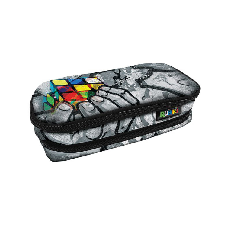 Graffiti Σχολική Κασετίνα Βαρελάκι Οβάλ 2 Θέσεων HAND RUBIK'S 266342