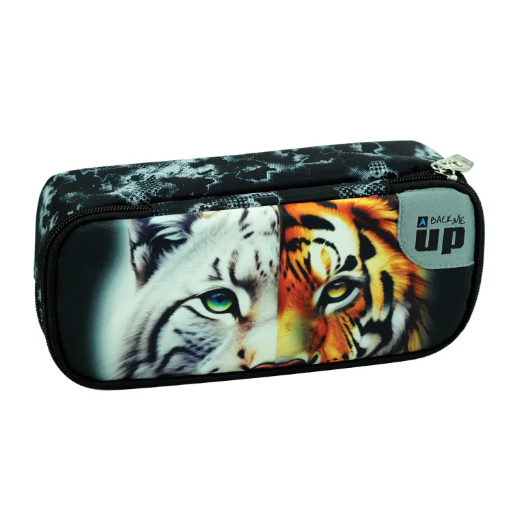BMU - Back Me Up WILD CATS Σχολική Κασετίνα Δημοτικού Βαρελάκι 2 Θέσεων Οβαλ 357-47141 