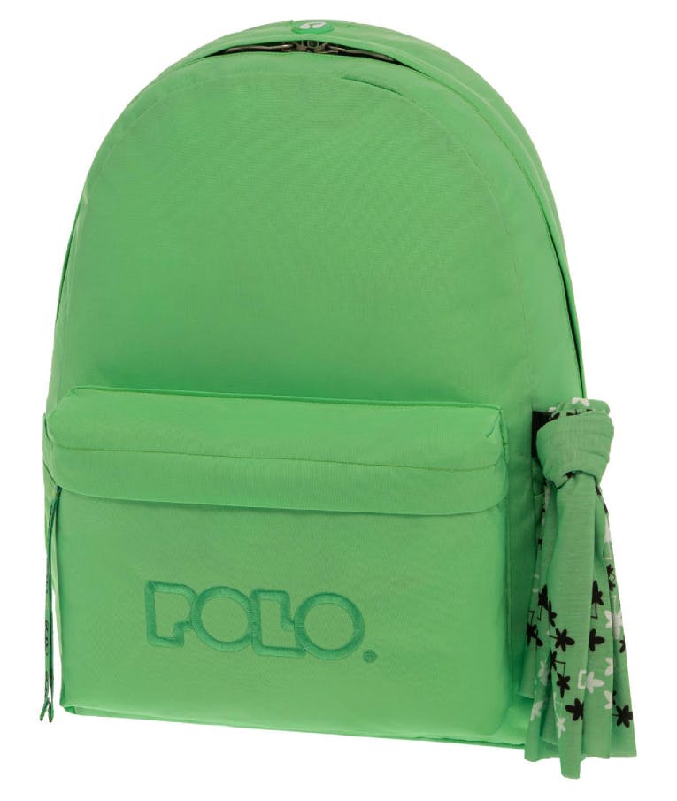 POLO - Σακίδιο Πλάτης  ORIGINAL SCARF Fluo Green Backpack με 1 κεντρική θήκη 9-01-135-6801 23lt  Y40cm Μ31cm Π18cm