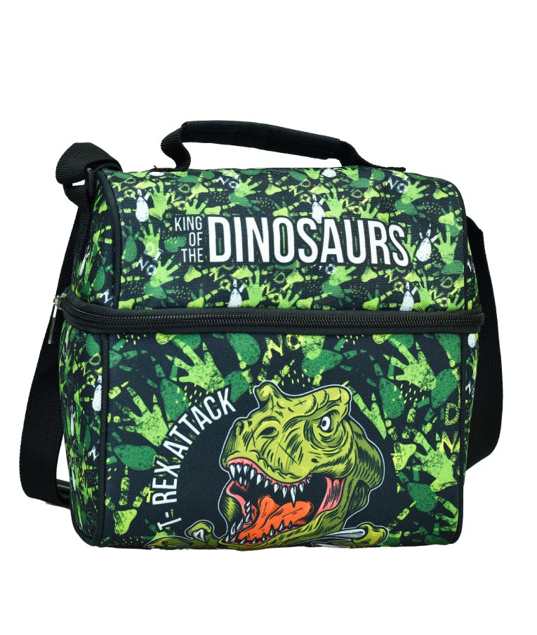 Back Me Up Τσαντάκι Φαγητού Νηπίου Με Δεινόσαυρους- Lunch Bag Οβάλ Dinosaurs NO FEAR T-REX Πράσινο 357-13221