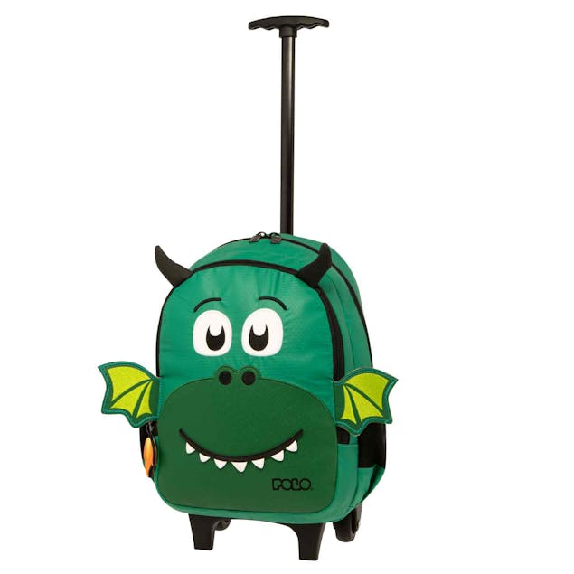 POLO - Polo TROLLEY JUNIOR LITTLE Trolley Bag Σχολική Τσάντα Τρόλευ Νηπίου Χρώμα Πράσινο Μ25 x Π16 x Υ34cm 9-01-039-8228