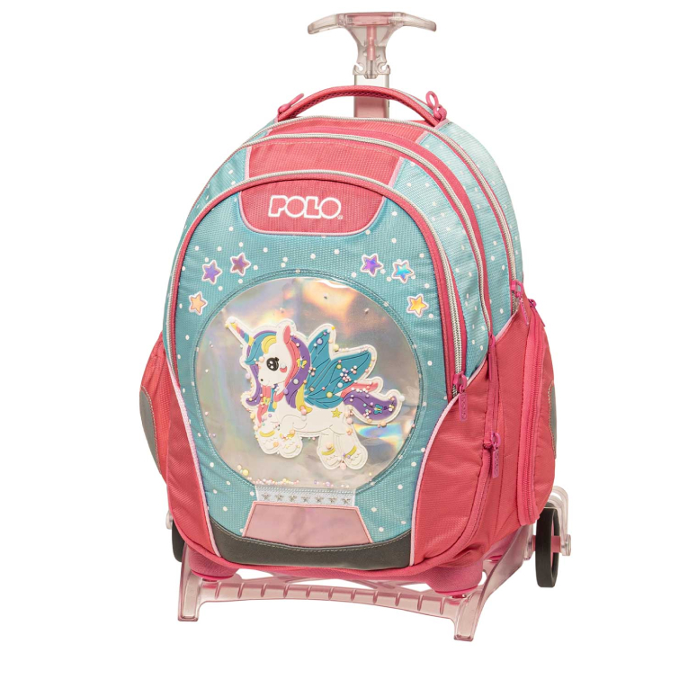Τσάντα Σχολική Trolley (Τρόλευ)  Unicorn Base free με 3 κεντρικές θήκες με Αποσπώμενη Βάση 9-01-054-8349 Υ. 43cm. | Μ. 30cm.