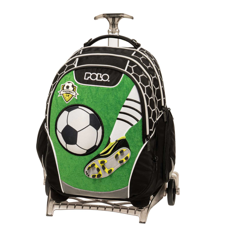 Τσάντα Σχολική Trolley (Τρόλευ)  Football - Base free με 3 κεντρ. θήκες με Αποσπώμενη Βάση 9-01-054-8346 Υ. 43cm. | Μ. 30cm.