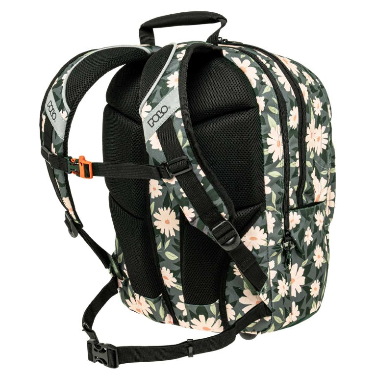 POLO - Σχολικό Σακίδιο Πλάτης  Slit Flowers Backpack 3 Κεντρικές Θήκες 9-01-066-8370 30 lt 45x31x29cm