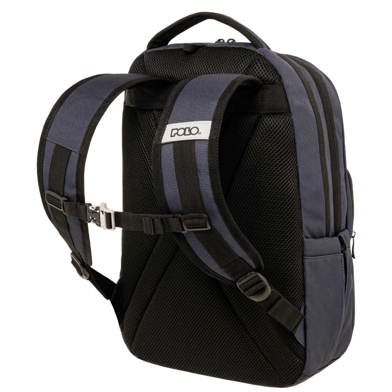 POLO - Σακίδιο Πλάτης Compact  Genius Backpack 2 Κεντρικές Θήκες Μπλε 9-01-062-5000  18lt 45x31x20cm